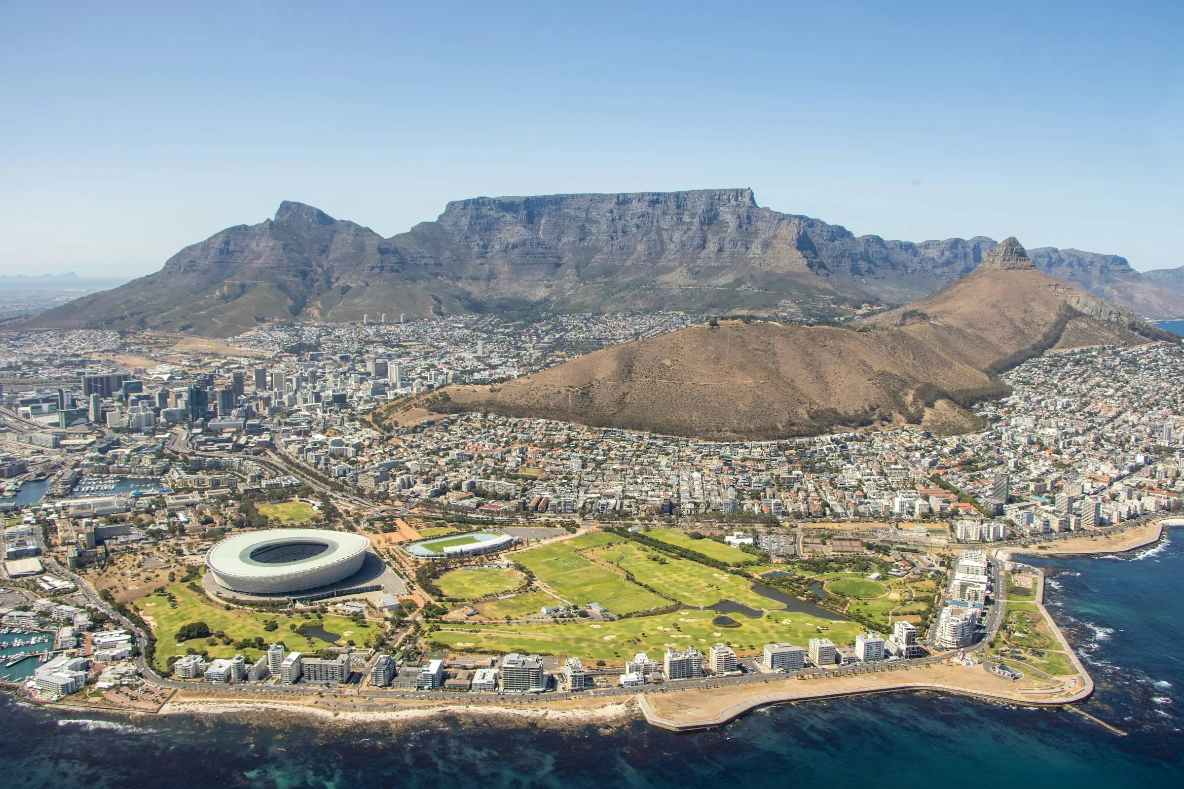 Kapstadt mit dem Tafelberg von oben